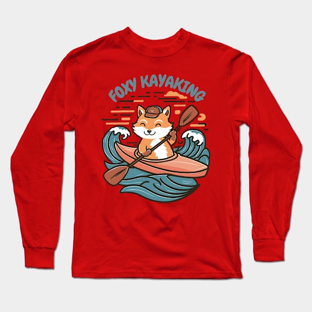 Foxy kayaking Long Sleeve T-Shirt by Japanese Fever